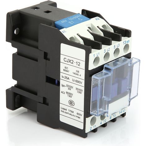 Contacteur sur rail CJX2-1210, contacteur électrique industriel (48 V CA) (1/5)