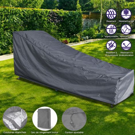Housse de protection pour chaise longue et transat de jardin Oxford 420D Noir 208 × 76 × 41/79 cm noir 420d 208 76 18 × 15 × 8 cm 760 g – Livraison gratuite (1/5)
