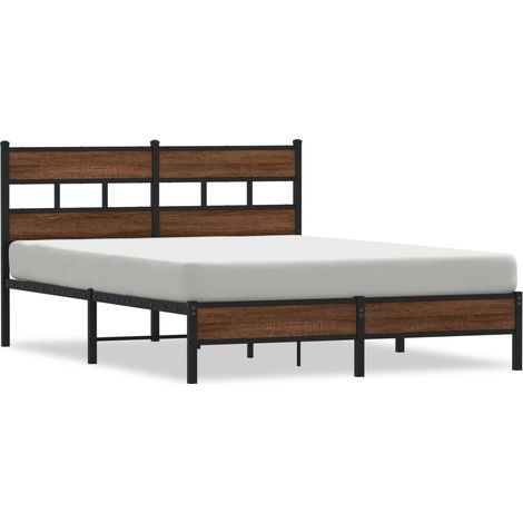 Lit double  Lit adulte  Cadre de lit sans matelas chêne marron 160x200 cm