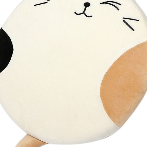 Coussin futon à motif dessin animé, rembourrage élastique, moelleux et respirant, imprimé et teint, coussin rond, convient au salon, blanc.