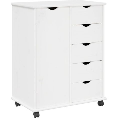 Gabinete rodante 63,5 x 39 x 79 cm Madera de Pino Macizo vidaXL