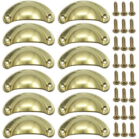 Poignée de porte décorative rétro pour tiroir de meuble, poignée vintage en forme de coquillage pour tiroir, armoire, meubles de cuisine (12 pièces) (1/5)