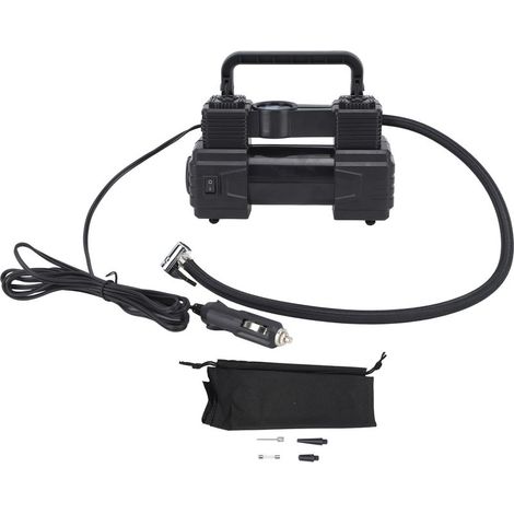 Gonfleur de pneus, compresseur d'air double cylindre robuste, avec lampe de travail LED, pour camion 12 V 120 psi (1/5)
