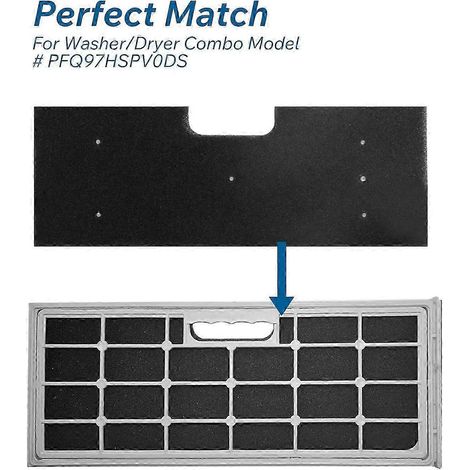 WH01X35719 Flusenfilter 4er-Pack – für GE Profile Waschtrockner-Kombination – Handwaschbar und wiederverwendbar – für Modelle: PFQ97H hwy