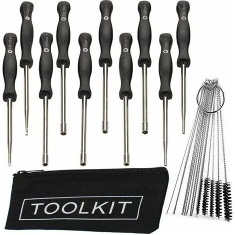 Kit d'outils de réglage de carburateur pour petits moteurs normaux à 2 cycles 10 pièces avec aiguille de brosse de nettoyage de carburateur (1/5)