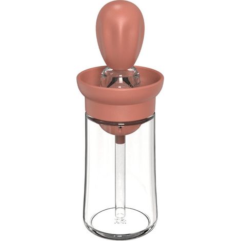 3 pièces,Bouteille d'huile avec Pinceau en Silicone, Distributeur d'huile d'olive pour Cuisine, Bouteilles à Condiments 2 En 1pour les Grillades, les Pâtes(rouge) (1/5)
