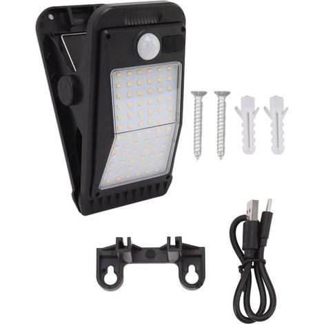 Lampe Solaire USB avec Batterie Intégrée et Capteur de Mouvement 72 LED pour Extérieur Jardin Terrasse Lumière Chaleureuse - KZQ
