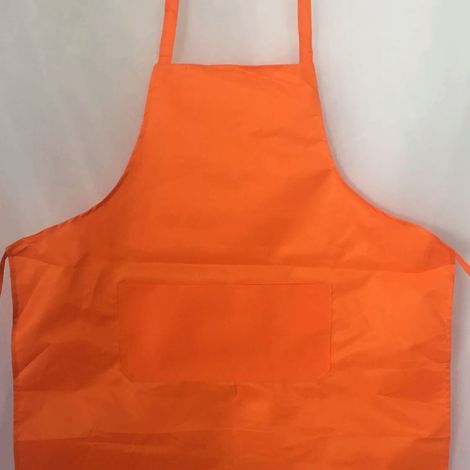 Tablier de cuisine unie, double poches, bretelles dos, polyester doux, tablier de chef orange pour maison (1/5)