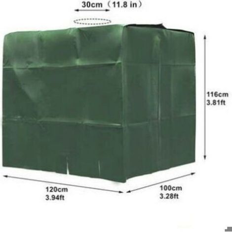Bâche Réservoir Eau - 120x100x116 cm - Pour Conteneur IBC 1000 L - Anti-UV Anti-Pluie Anti-Poussière - Vert (1/5)