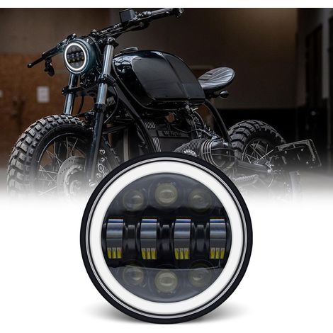 Faro a LED da 5-3/4" (5,75 pollici), faro rotondo per moto con luci diurne/indicatori di direzione/anabbaglianti/abbaglianti, impermeabile IP67, ricambio per moto e auto (1/5)