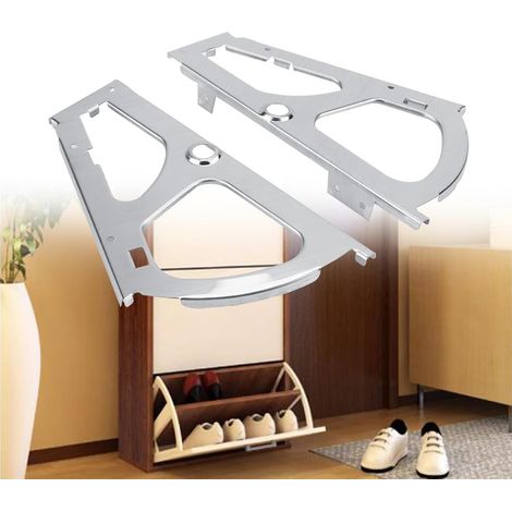 2Pcs Stainless Steel Furniture Hinge Shoes Drawer Cabinet Hinges Turing Rack Replacement Fittings For Kitchen Living Room(Only One Color) (1/5)