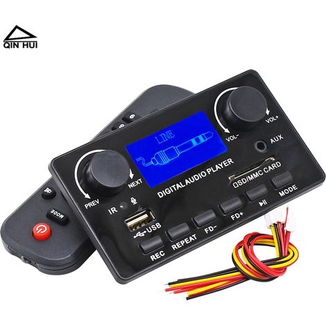 Bluetooth 5.0-Karte für verlustfreie Audiowiedergabe, FM-Radio, USB-Stick, SD-Kartenleser, MP3, WMA, WAV, FLAC, APE (1/4)