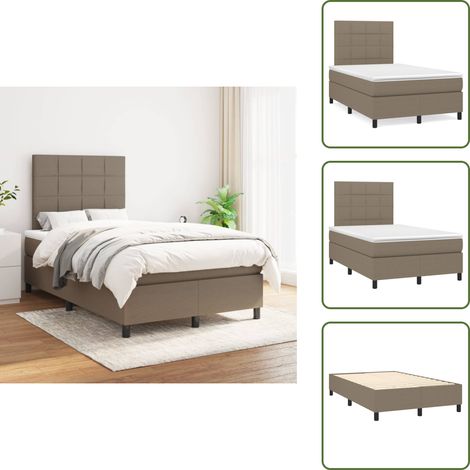 Letto con materasso a molle insacchettate - vidaXL Giroletto a Molle con Materasso Tortora 120x200 cm in Tessuto - Letto con materasso morbido