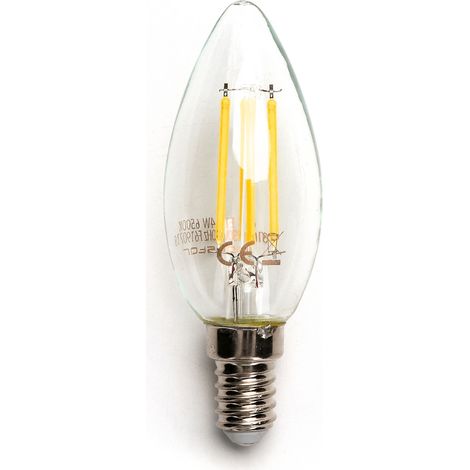 Lampada led a filamento 'oliva' - Specifiche: CALDA 2700K 4W 35W E14 - 470 lm - 10 pz (1/2)