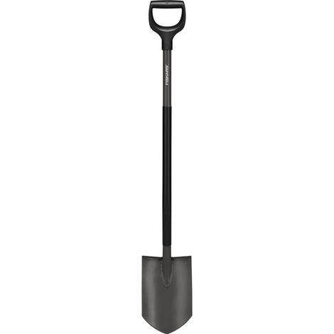Fiskars Vanga a Punta, Vanga per Terreni Duri e Sassosi, Lunghezza: 125 cm, Acciaio al Boro di Ottima Qualità, Grigio/Nero, Ergonomic, 1070639
