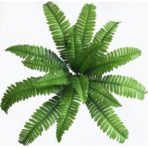 Lot de 2 feuilles artificielles persanes (18 têtes chacune), arbustes artificiels, feuillage simulé, verdure pour la maison, le jardin, le bureau, la véranda ou un mariage. (1/5)