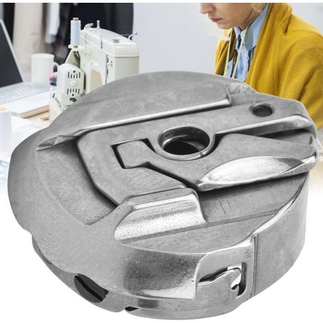 Boîtier de canette plat en métal argenté pour machine à coudre SINGER 221 222 301 (1/5)