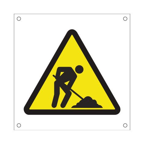 Cartel de seguridad triangular "OBRAS" SEKURECO (1/2)