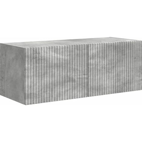 Pratico mobile porta TV da parete moderno con mensole da parete 78,5 x 31 x 29,5 cm in legno multistrato cemento 020054905