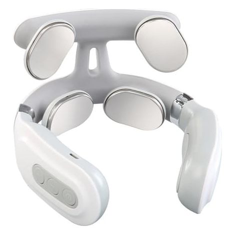Appareil de massage pour la nuque, version améliorée de 2025, avec 4 têtes de massage, 6 modes de vibration et 15 niveaux d'intensité pour favoriser la relaxation musculaire. (1/5)