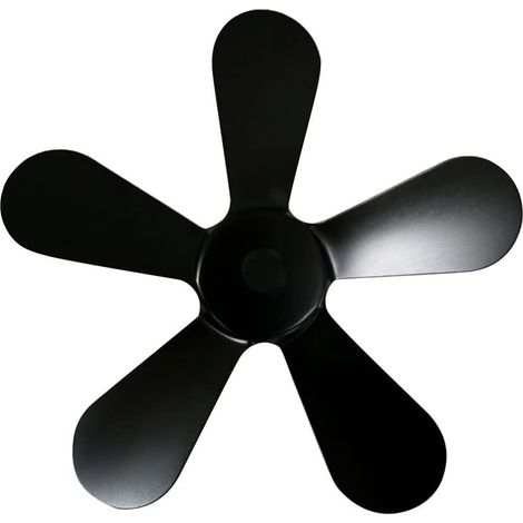 Ventilateur de cheminée d'hiver ventilateur de four à puissance thermique à 5 pales ventilateur de cheminée silencieux (couleur: noir, taille: 172mm) (1/3)
