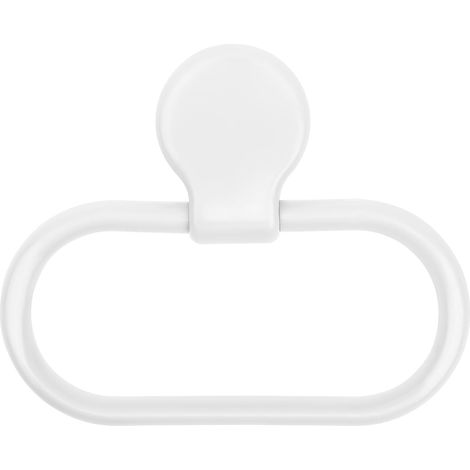 Anneau Porte-Serviettes Design Simple Pratique Adhésif Blanc sans Perçage en ABS pour Salle de Bain Cuisine (1/5)
