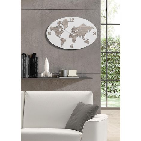 Orologio da parete 70x45 cm PLANISFERO in legno laminato RSN (1/3)