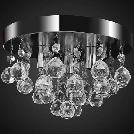 vidaXL Lámpara de techo de cristal diseño cromado (1/2)