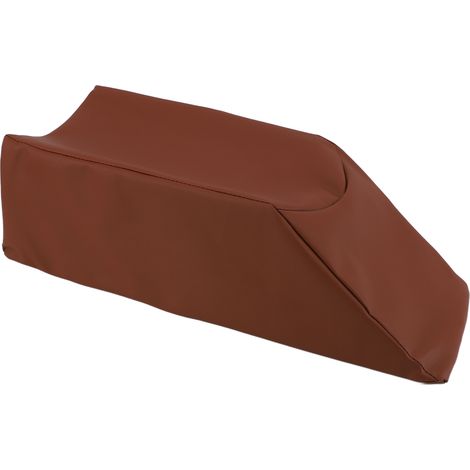 Coussin rehausseur de jambes en mousse, marron, imitation cuir, soulage la fatigue des jambes, idéal pour dormir, lire et se détendre, 50 x 20 x 15 cm (1/5)