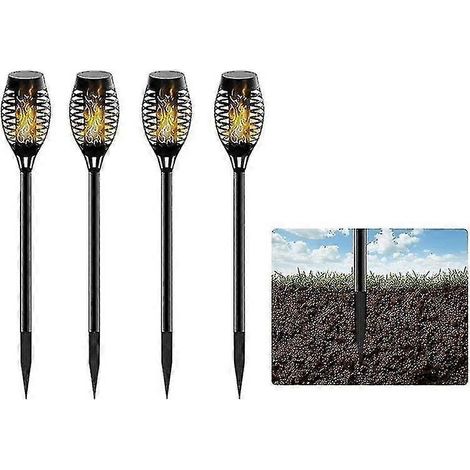 Lampe torche solaire à flamme étanche LED pour jardin et éclairage d'extérieur (1/4)