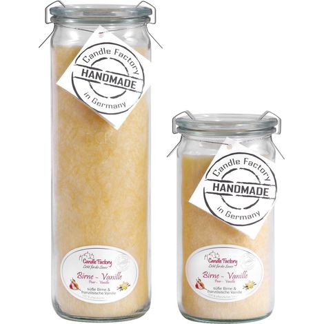 Candle Factory Kerzen-Set Birne-Vanille Big + Mini Jumbo Duftkerze Dekokerze (1/5)