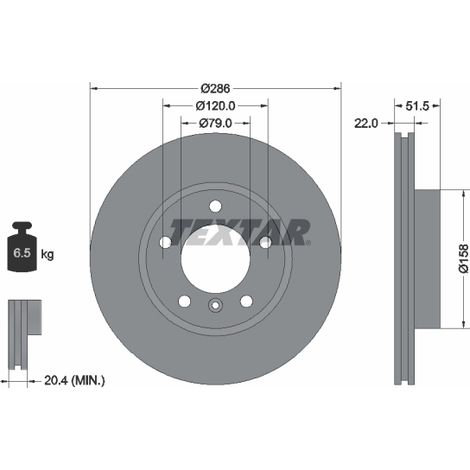 Lot de 2 Disques de frein Textar 92055605 BMW 1160674 1160981 1162282 1162288