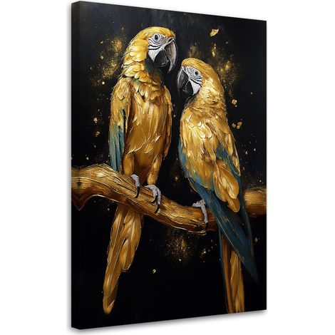 Tableau déco Perroquets d'or Animaux 70x100 (1/5)