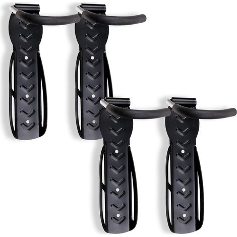 4 Stk. Fahrradträger, schwarze Wandhalterung für 4 Fahrräder