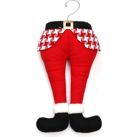 Große Weihnachtsdekoration, 3D-Elfenfüße im Cartoon-Stil, Weihnachtsbaumschmuck, diebförmiges Accessoire (ältere Person mit Gürtel). (1/2)