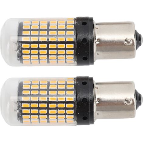 2 Ampoules LED 1156 Jaune pour Feu Stop et Clignotant, Anti-Stroboscope, Super Lumineuse, Lampe de Signalisation de Remplacement (1/5)