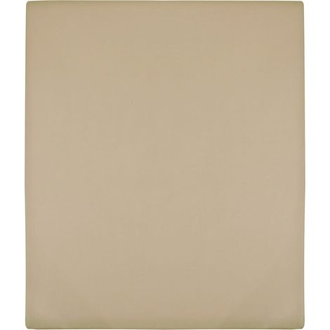 Jersey Fitted Sheet Taupe 90x200 cm Cotton vidaXL