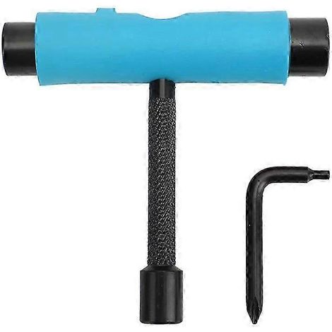 Outil de skate portable multifonction avec clé hexagonale en T et tête en L, idéal pour les réglages en déplacement, parfait pour les voyages. (1/4)