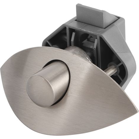 Verrouillage par bouton-poussoir pour porte de placard ou de bateau/camping-car, 12-25 mm, en bois, finition argent brossé (1/5)