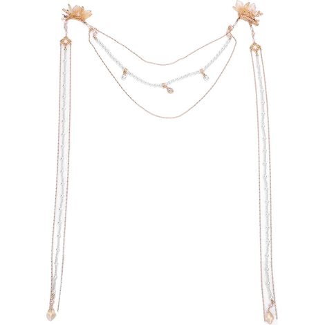 Magnifique fleur de perles artificielles avec longue pince à cheveux à pompons Accessoire de cheveux élégant et innovant pour femme Convient pour les mariages, les fêtes et un usage (1/5)