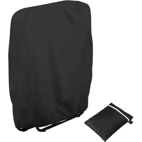Protective Cover for Patio Chairs UV Resistant Wind Resistant for Patio Furniture Deckchair Foldable Lounge Chair with Carry Bag Oxford Black (1/5)