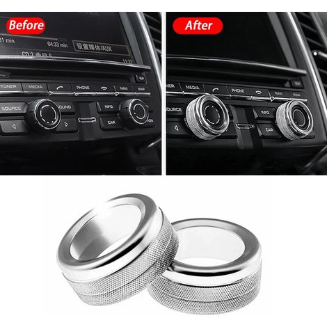 Lot de 2 caches pour boutons de volume d'autoradio, compatibles avec Macan S Turbo, Panamera S, 911 et Boxster. Accessoires auto : caches pour boutons de volume. (1/5)