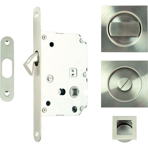 Kit serrure à condamnation design carré - Finition : Inox brossé - - KINTECH (1/3)