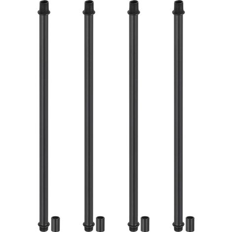 Tige de Lampe à Tube Droit M10 Acier au Carbone 300mm Tige Filetée à Double Extrémité avec Écrous D'Accouplement Connecteur à Manchon Noir (1/5)