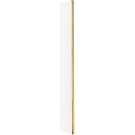 Nuie 215mm x 1850mm Wetroom Return Screen with Brushed Brass Fittings - WRSCBB025