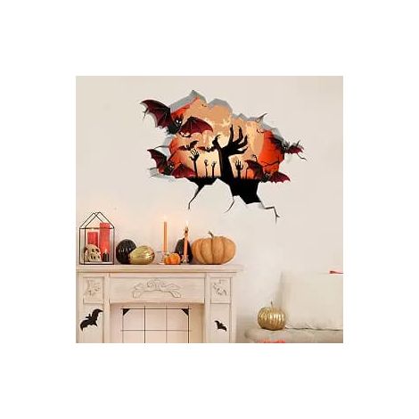 Stickers muraux d'Halloween, stickers muraux fantômes d'Halloween, Halloween (1/5)