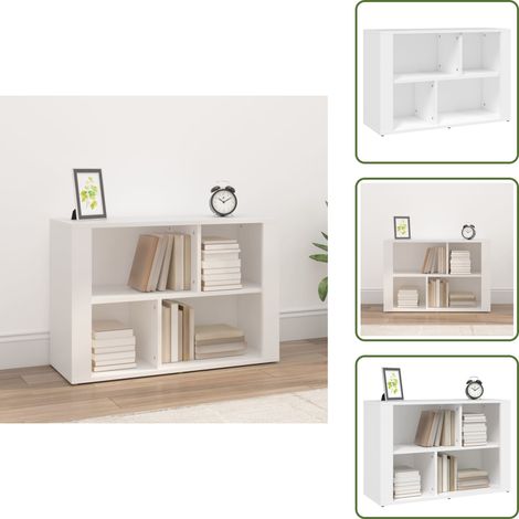 The Living Store Buffet Blanc 80x30x54 cm Bois d'ingénierie - Buffet bois (1/5)