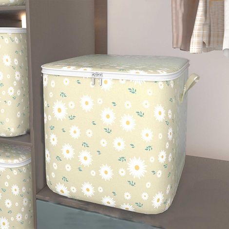Boîte De Rangement Avec Fermeture Éclair - Boîte Pliable En Tissu Non Tissé - 50x60x70 Cm - Pour Vêtements Et Jouets - 1 Pièce (1/5)