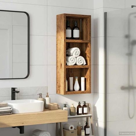 Armario de pared para baño Madera vieja 20 x 10 x 50 cm