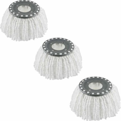 3 têtes de vadrouille Divers accessoire de portail, microfibre rotative 360°, universelle pour sols carrelés et bois, fenêtres, voiture (1/5)